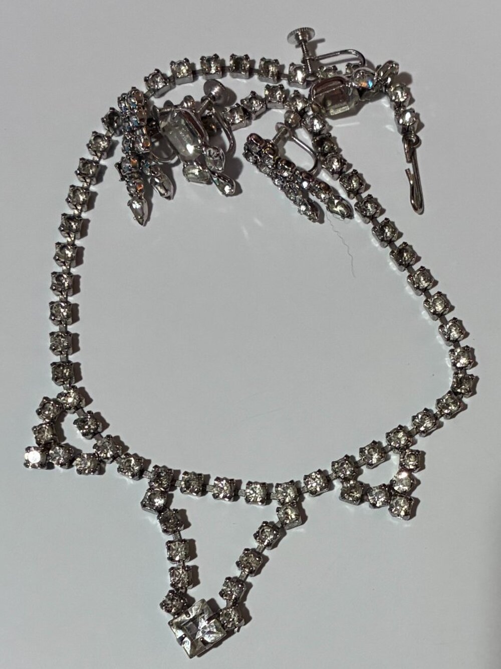 Rhinestone Necklace and Earrings Bundle